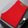 Novos Jeans Masculinos de Luxo Leve Moda Rosa Slim Fit Verão Stretch Versátil Calças Casuais de Cintura Média para Jovens