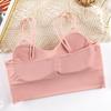 Sutiã Camisola de Seda Gelada Sem Costura com Alça Fina nas Costas Lindo Peça Única para Cobrir o Peito Sem Aro com Base de Bojo para Mulheres