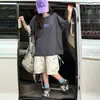 Traje de Raya Corto Manga Corta Estilo Coreano para Niñas Verano 2026 Nuevo Estilo Pantalones Cortos de Trabajo Camiseta Juvenil Ropa Casual de Verano