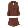 Ins Moda Europeia e Americana Transfronteiriça 2026 Nova Moda Estilosa Roupas Femininas Atacado Blazer de Terno Shorts Casuais Conjunto de Duas Peças