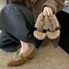 Zapatos Mary Jane Cálidos con Forro de Felpa para Aumentar la Altura para Mujer, Nuevo Estilo Invierno 2026, Zapatos de Algodón Peludos, Mocasines de Punta