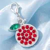 Exquisito colgante de cereza con incrustaciones de diamantes, efecto de goteo de aceite, llavero de fruta realista, accesorios decorativos DIY para bolsos