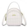 Bolsa de Ombro Transversal Portátil de Grande Capacidade com Textura de Couro Macio Transfronteiriça Bolsa para Celular Feminina Moda Rombos Embossados Bolsa para Mãe