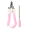 Cortador de Unhas para Animais de Estimação com Cabo Curvo, Aço Inoxidável, Afiado, Economiza Esforço, com Lixa, Adequado para Gatos e Cachorros, Ferramenta de Aparo para Iniciantes
