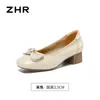 Zapatos tipo mom slip-on ZHR para mujer, nuevo modelo otoño 2026, suela suave, tacón grueso, cómodos para los pies, zapatos de tacón bajo versátiles