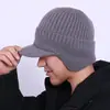 Gorro de Invierno para Hombre de Terciopelo Grueso Cálido para Papá Protección para las Orejas Gorro de Punto Moda Versátil de Lana para Mediana Edad y Ancianos