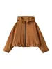 Chaqueta corta protectora del sol holgada adelgazante con capucha transfronteriza para mujer, nueva camisa superior casual fina de otoño para aire acondicionado
