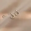 Aretes para Mujer, Aretes de Flor Corazón con Circonita Micro-pavimentada de Cobre, Nueva Moda de Nicho, Diseño Simple, Joyería de Temperamento y Versátil