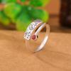 Um anel de prata esterlina S925 de veado Nanhong Jiyan Lucky Fortune Felicidade e prosperidade Personalidade Nicho Moda Prata
