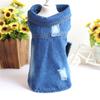 Roupas para cachorro primavera, verão, outono e inverno Novo colete jeans rasgado pet do que Urso teddy cachorro vestuário atacado