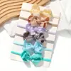 Conjunto de laços infantis mais vendido internacionalmente, elástico de cabelo liso com design floral, acessórios de cabelo infantis atacado 351