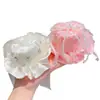 Grampo de Cabelo Pequeno com Renda para Mulheres, Doce Acessório de Cabelo com Laço de Pérola, Sessão de Fotos de Aniversário, Presilha Lateral Estilo Princesa