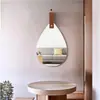 Espejo Ovalado Forma de Gota Cinturón Colgante Espejo Colgante Montado en Pared Escritorio Baño Dormitorio Baño Espejo de Maquillaje