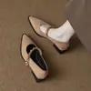 Zapatos Mary Jane de Gamuza Retro con Punta Fina, Correa Única y Tacón Bajo para Mujer, Temporada Primavera/Otoño 2026, Zapatos de Moda con Punta Fina Francesa