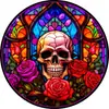 Colgante plano de acrílico con calavera de color de Halloween, nuevo, horror, ventana, decoración creativa para el hogar