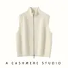 Suéter de cachemira, nuevo estilo otoño e invierno, chaleco de cuello alto con cremallera, cárdigan sin mangas, casual para mujer, cómodo, suave, cálido, estilo grueso