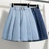 Foto Real de Shorts de Verano 2025 Nuevos para Mujer de Tiro Alto, Corte A, Mezclilla Tencel, Pierna Ancha con Control de Abdomen