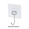 Gancho sem costura transparente forte pegajoso gancho padrão gancho impermeável cozinha nano adesivo gancho sem unhas punch-free gancho
