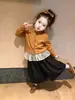 FHW Otoño Nuevas Llegadas Cárdigan de Punto para Niñas Conjunto Único Exquisito Niños Bebé Versátil Pantalones de Puntos Hoja Curva Coreano