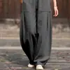Calça de Linho de Algodão Retrô Cintura Alta Pantalona Feminina Verão Artística Cor Sólida Emagrecedora Algodão Linho Casual Solta Para o Trabalho Drapê Calça Longa