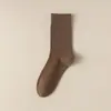 Calcetines de longitud media inspirados en el estilo ins japonés, calcetines blancos para mujer, hechos a medida, color sólido, versátiles, simples, cómodos, calcetines postparto