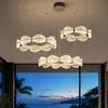 Candelabro de sala de estar de lujo italiano estilo guirnalda, nuevo modelo 2026 lámpara de cristal, vestíbulo de villa, luz para escalera de techo abierto, candelabro de comedor