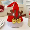 Chapéu de Natal criativo fofo chapéu do Papai Noel infantil adulto acessório de fantasia de feriado presente de feriado chapéu de boneco de neve de pelúcia