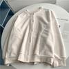 Suéter tipo cárdigan con botones de polar de color sólido para otoño e invierno, estilo coreano informal y holgado, con forro polar grueso, uniforme de béisbol nuevo para exteriores