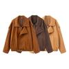 Chaqueta Bomber de Gamuza Suelta para Mujer Estilo Europeo y Americano Popular de Exportación Transfronteriza para Aliexpress