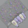 Redanco - Nuevas pegatinas para uñas con relieve 5D de flores rojas y conchas, pegatinas tridimensionales adhesivas para uñas, He-1024