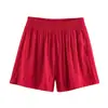 Ropa de Mujer 2026 Verano Nuevo Estilo Europeo y Americano Moda Blusa de Manga Corta con Drapeado y Shorts 1608322 16082