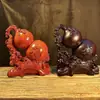 Adornos de Calabaza de Cinco Bendiciones Tallados en Palo de Rosa Talla en Madera Maciza Decoración para Sala de Estar Artesanías para Oficina Regalos de Inauguración