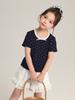 Pudding Haru Top de Verano 2025 Nuevo para Niñas Camiseta de Lunares con Lazo Simple y de Moda Mangas Cortas para Niños