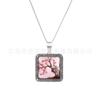 Collar en Blanco para Transferencia Térmica Cuentas de Vidrio Colgante de Metal Foto Personalizada Collar de Metal en Blanco Collar de Cristal