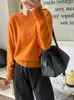 Deseo para "Naranja" Suéter de Punto de Lana Cachemir Cepillada Suave y Elástica Cuello Redondo Mujer 26 Otoño Invierno