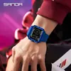 Relógio Sanda Masculino e Feminino com Mostrador Grande, Hora Dupla, Contagem Regressiva, Impermeável, Luminoso, Quadrado, Eletrônico, Multifuncional, Relógio para Estudante