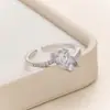 Joyería Clásica de Moda Transfronteriza, Accesorios de Compromiso Modernos y Sencillos, Anillos de Zirconia Chapados en Platino para Mujer al por Mayor