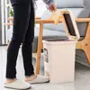 Lixeira para Uso Doméstico na Sala de Estar, Lixeira de Pedal de Luxo de Alto Valor com Tampa, Abertura Dupla Tipo Prensa, Espessa