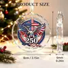 Aniversario 250 de la Fundación de EE. UU. Regalo Conmemorativo Colgante de Cristal UV Adorno de Navidad Colgante para Coche Personalización por Imagen Venta al por Mayor