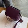 Embreagem portátil Bolsa de couro genuíno elegante simples de grande capacidade com zíper duplo Bolsa High-end Requintado Mini Moeda Moeda Bolsa de Moedas