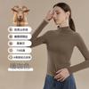 Camiseta Básica de Cuello Alto para Otoño para Mujer Top Interior de Manga Larga de Cuello Alto Ajustado Puede Usarse por Fuera Ropa Interior Térmica de Cachemira