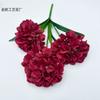 Simulação 3 garfo tubo de couro hortênsia arranjo de flores de casamento decoração flor falsa mão cocar material comércio exterior atacado de flores