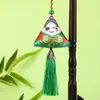 Bolsita del Festival del Bote del Dragón, Bolsita Triangular de Borla para Zongzi Estilo Chino Tradicional Bordada a Mano, Bolsita de Artemisa para Bendiciones, Bolsa Portátil