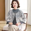 Novo Cardigã de Tricô Estilo Outono e Inverno para Mães 2026 Conjunto de Suéter da Moda para Meia-idade e Idosos Roupa de Cima da Moda