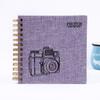 Álbum de fotos de cartón negro con superficie de lino de alta calidad de 6 pulgadas, patrón de serigrafía, álbum de fotos hecho a mano, libro de registro de crecimiento para niños