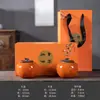 Tetera Ruyi de Caqui Juego de Té Kung Fu Hogar Sala de Estar Bandeja de Té de Cerámica Simple Tetera Ceremonia de Acompañamiento de Negocios
