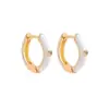 Venta caliente japonesa y coreana Rosa Naranja Rojo Azul aleación gota de aceite incrustada circonita brillante arete pequeño para mujer simple todo-partido dulce