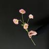4 cabeças de papoula flocadas, fundo de decoração de casamento, flor falsa macia, decoração de casa, flor de simulação