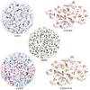100/Paquete 4*7mm juego blanco cuentas acrílicas alfabeto DIY aretes hechos a mano Joyería collar accesorios de joyería