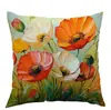 Funda de Almohada Cruzada Amazon Tk Flor de Amapola Amarilla y Blanca para Oficina, Dormitorio, Sofá